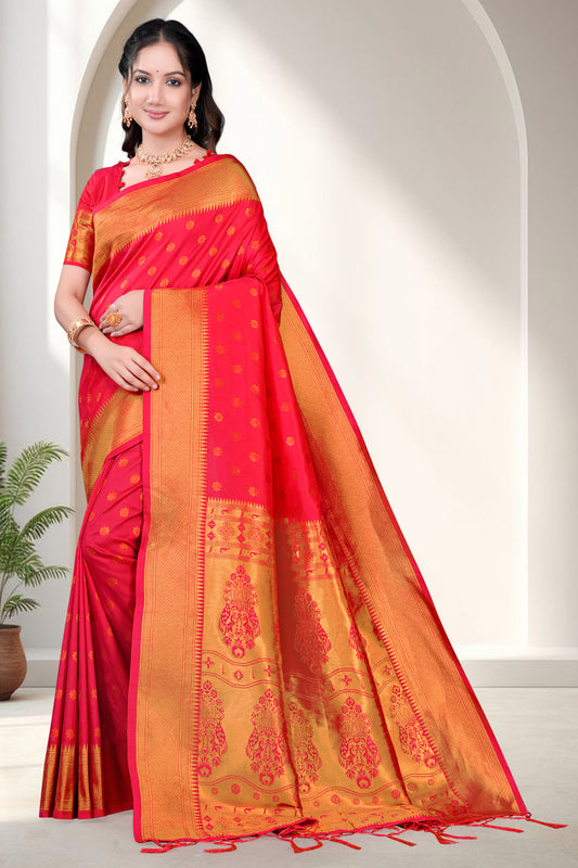Paithani Silk Saree with Traditional Butti Design