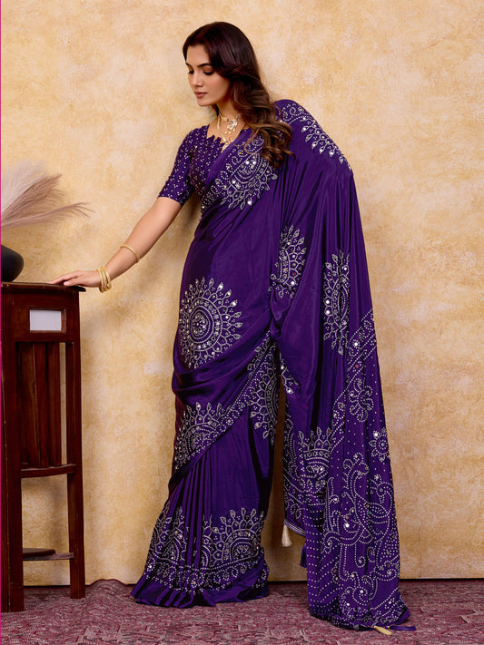 Rang Bandhej Bandhani Silk Saree