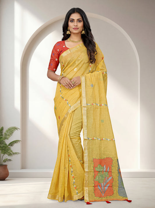 Summer Garden Cotton Woven Saree