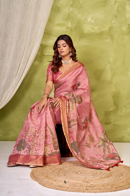Mrig Vana Organic Texture Silk Saree