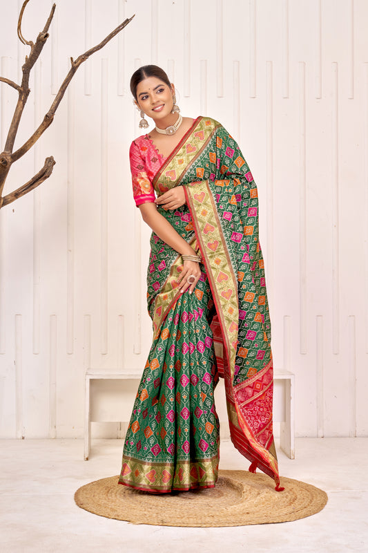 Geometric Luxe Patan Patola Silk Saree