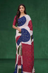 Rani Pink Modal Silk Bandhani Saree with Mirror Work