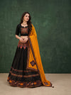 Black Muslin Cotton Chaniya Choli with Mirror Work
