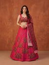 Rani Pink Muslin Cotton Chaniya Choli with Mirror Work