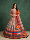 Beige Muslin Cotton Chaniya Choli with Mirror Work