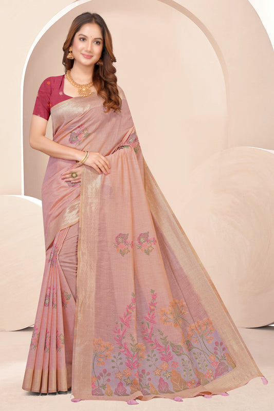 Vedresa Botanical Handloom Cotton Saree