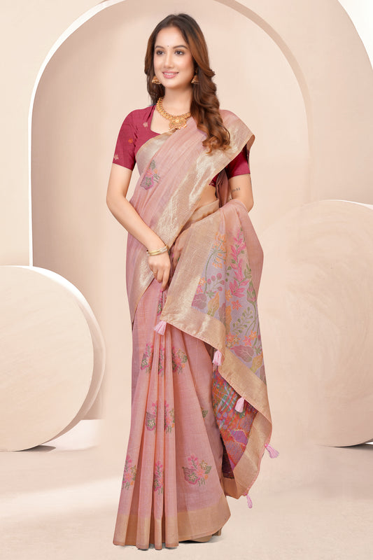 Vedresa Botanical Handloom Cotton Saree