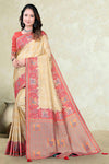 Tissue Silk Saree with Traditional Woven Border and Rich Pallu