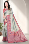 Tissue Silk Saree with Traditional Woven Border and Rich Pallu
