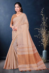 South Cotton Saree with Handwoven Texture Minimal Border