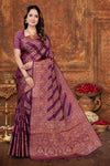 Organza Saree with Geometric Zari Weave