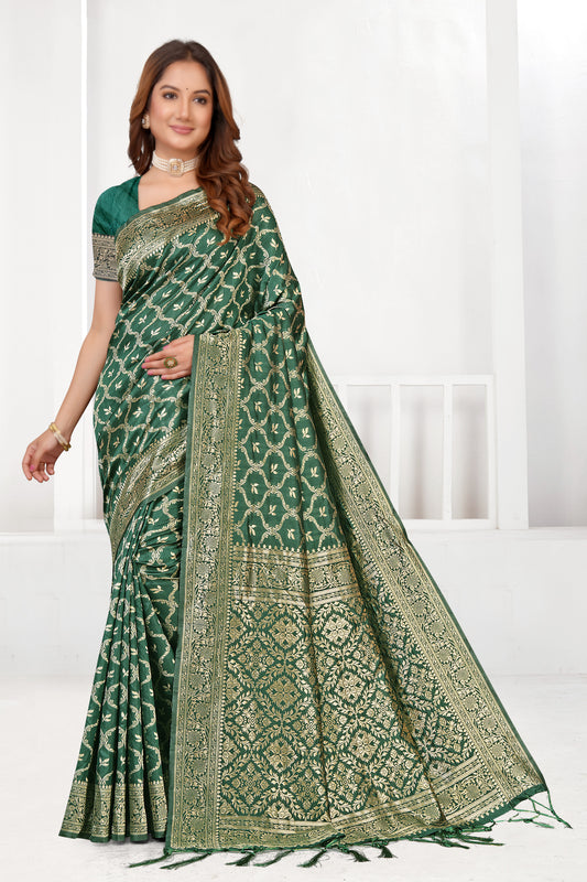 Vedresa Zari Motif Banarasi Soft Silk Saree