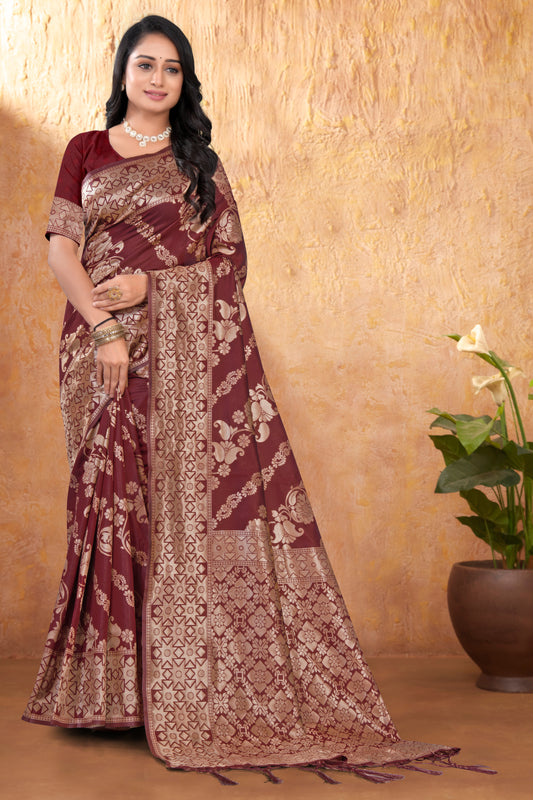Lehariya Banarasi Silk Woven Saree