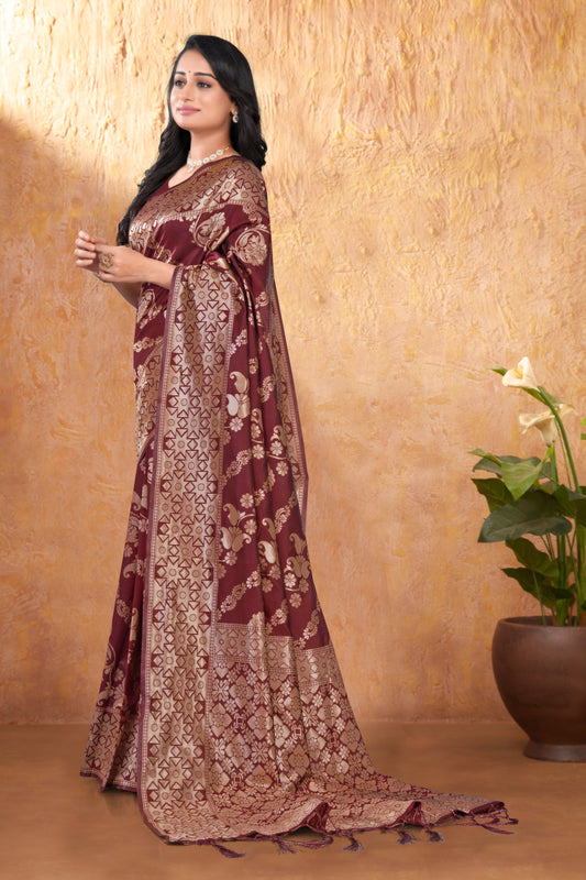 Lehariya Banarasi Silk Woven Saree