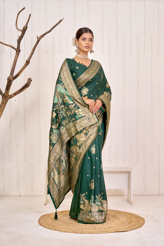 Heritage Bloom Muslin Saree