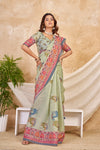 Royal Peacock Motif Tissue Silk Saree