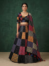 Black Muslin Cotton Designer Chaniya Choli With Real Mirror Work