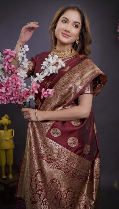 Ready-to-Wear Banarasi  Silk Woven Saree