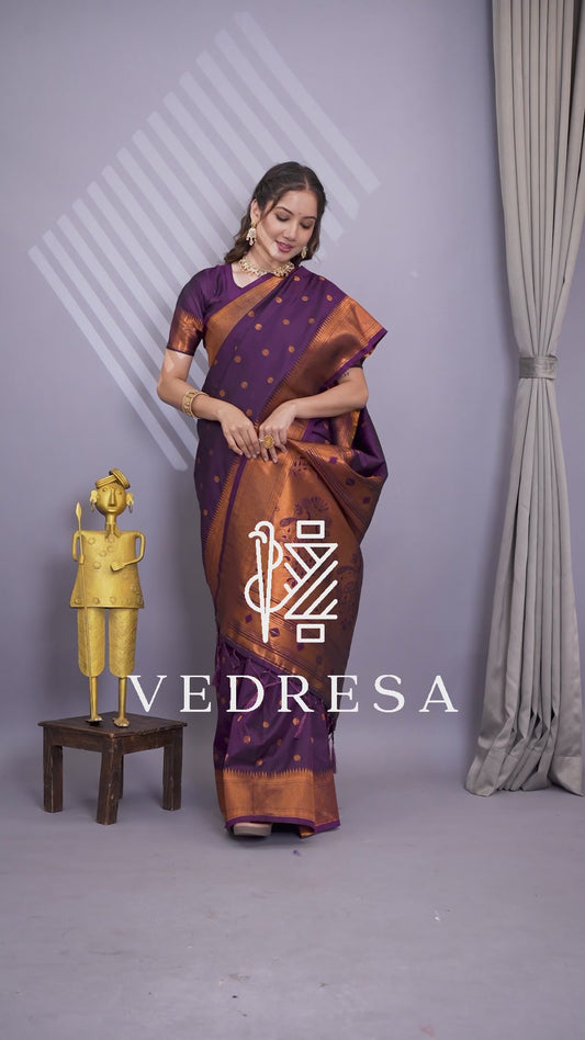 Paithani Silk Saree with Traditional Butti Design