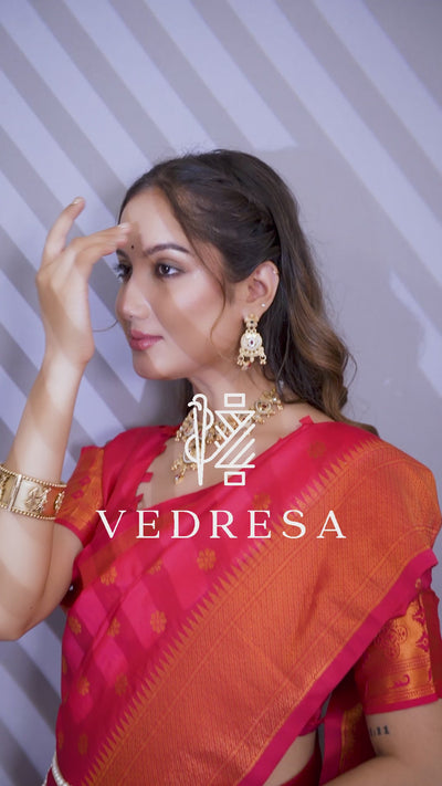 Paithani Silk Saree with Traditional Butti Design