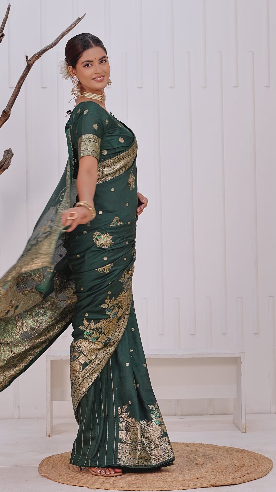 Heritage Bloom Muslin Saree